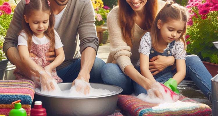 شستن فرش با نمک در منزل